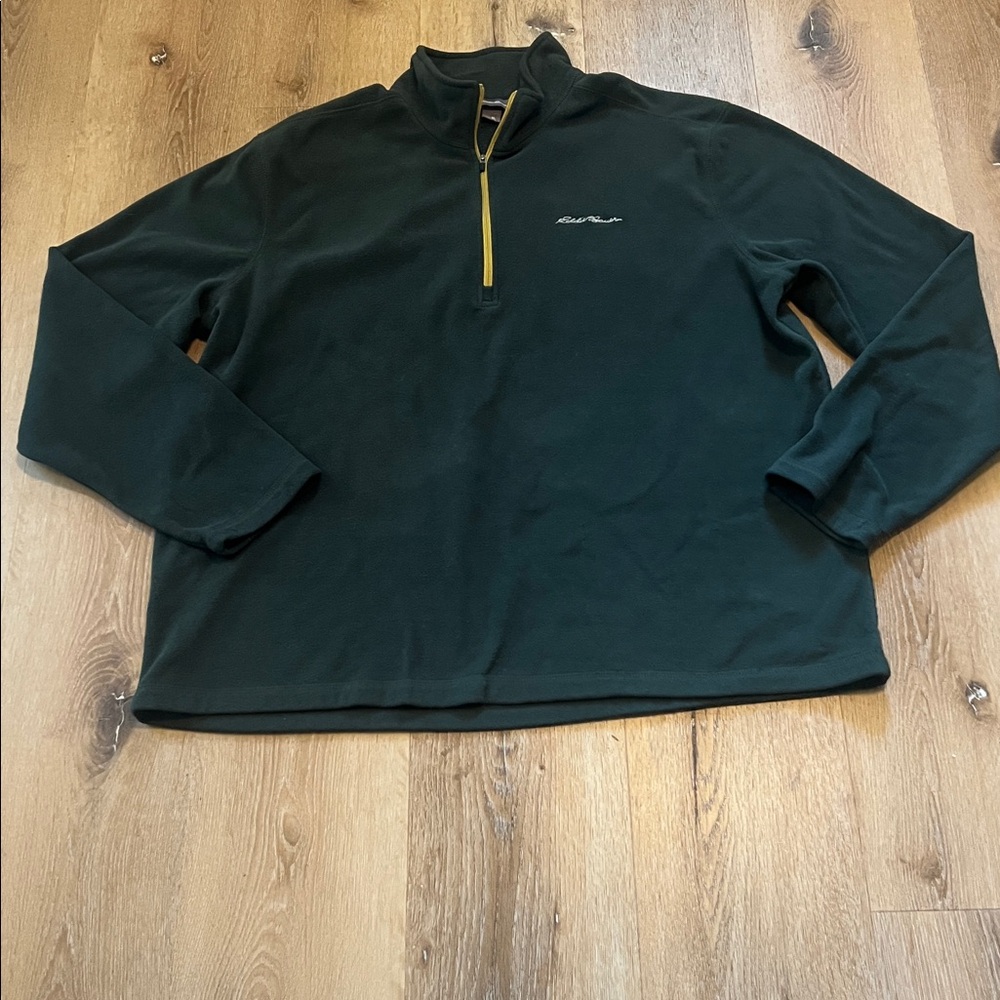 Eddie Bauer Green quarter zip fleece Sweater XL